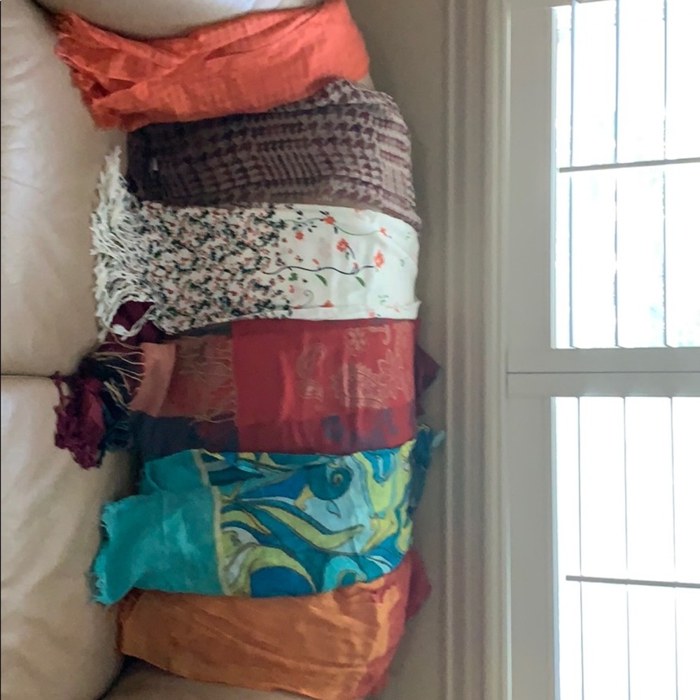 Variety of spring and summer scarves